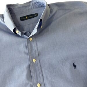 Ralph Lauren Men's Blue Oxford Button Down Shirt 2XLT Tall Pony Logo